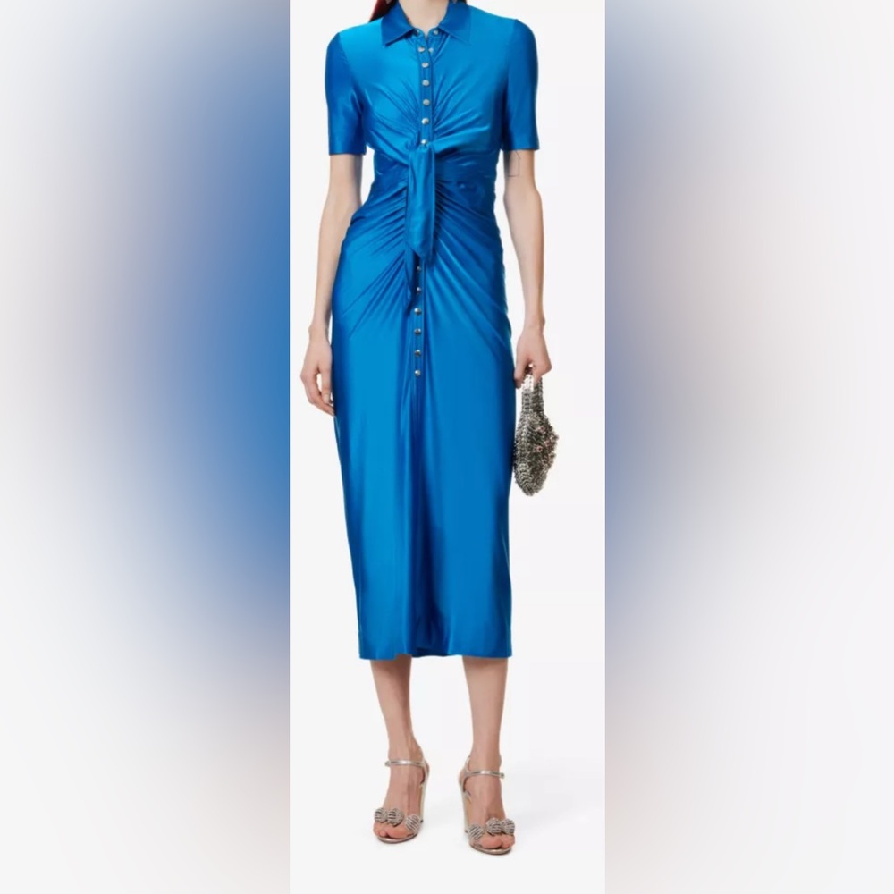 PACO RABANNE
Ruched slim-fit stretch-woven maxi dress